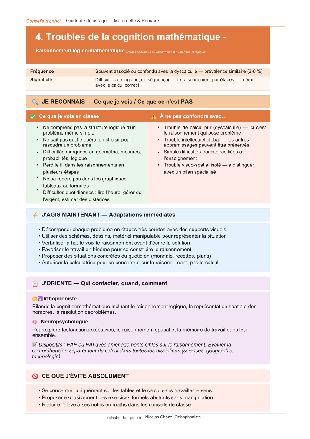 Guide de dépistage des troubles neurodéveloppementaux et du langage