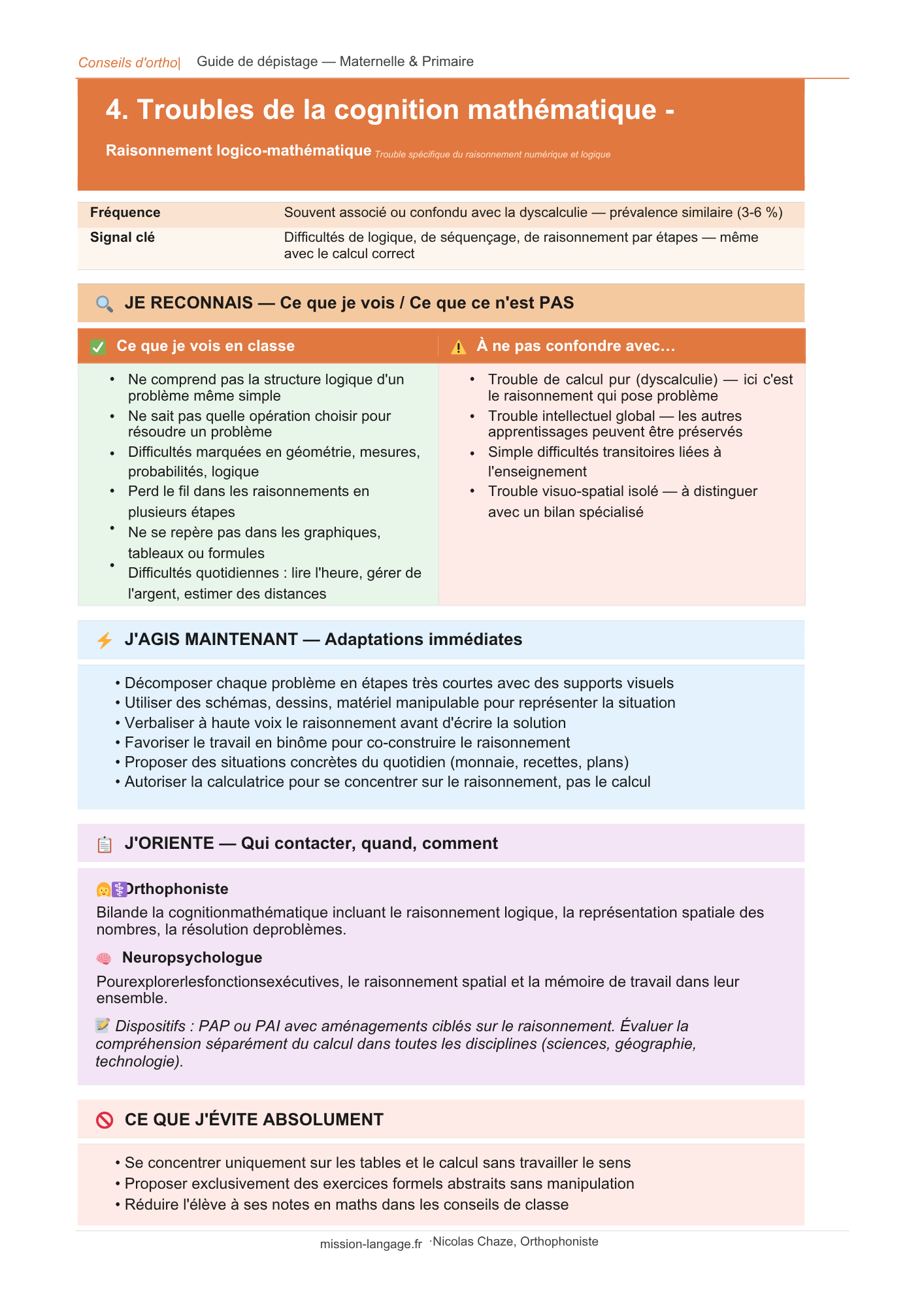 Guide de dépistage des troubles neurodéveloppementaux et du langage