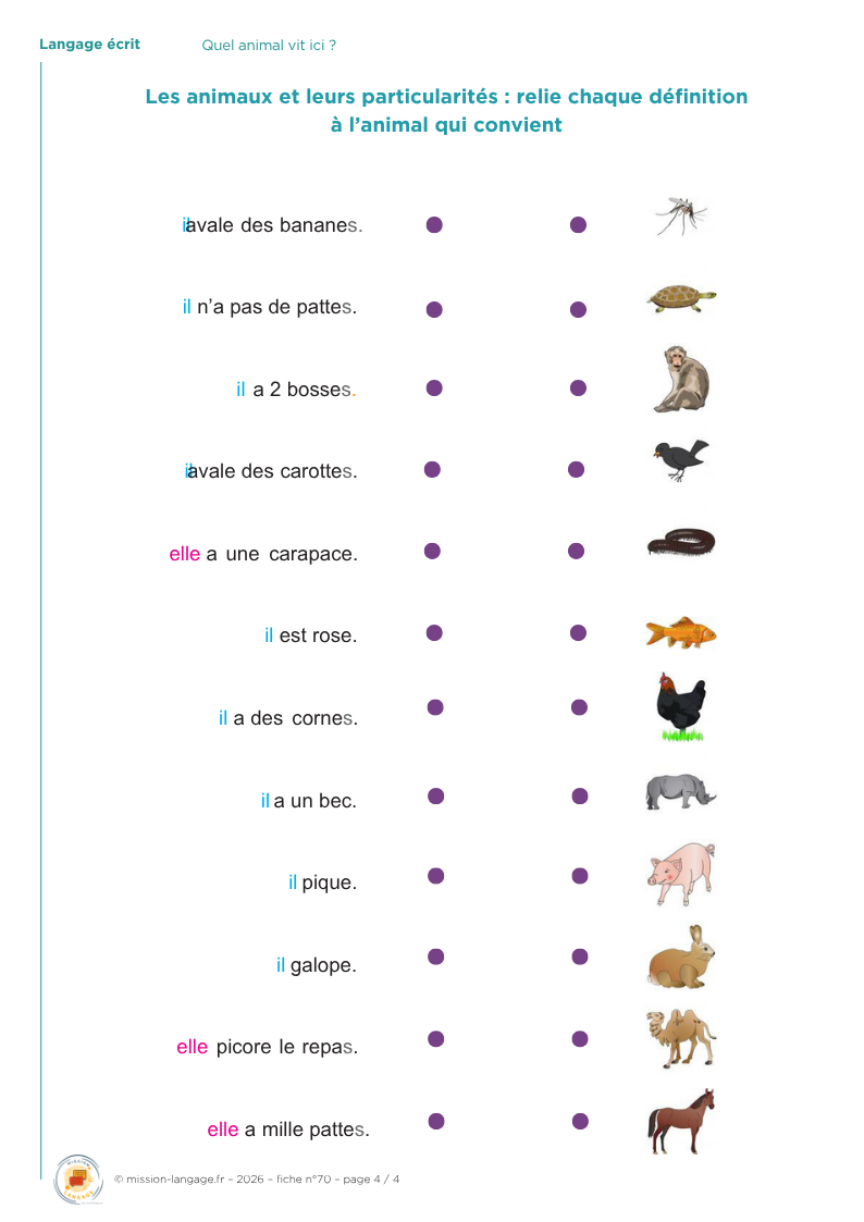Quel animal correspond à cette définition ?
