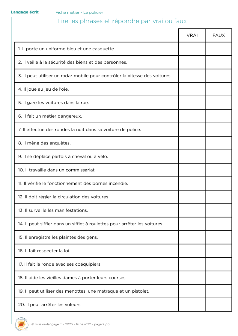 Fiche métier : le policier