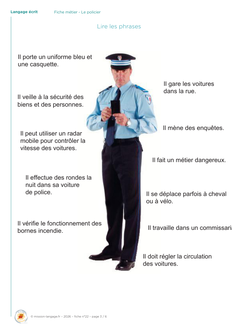 Fiche métier : le policier