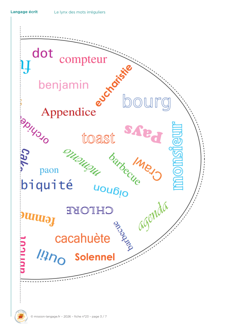 Le lynx des mots irréguliers