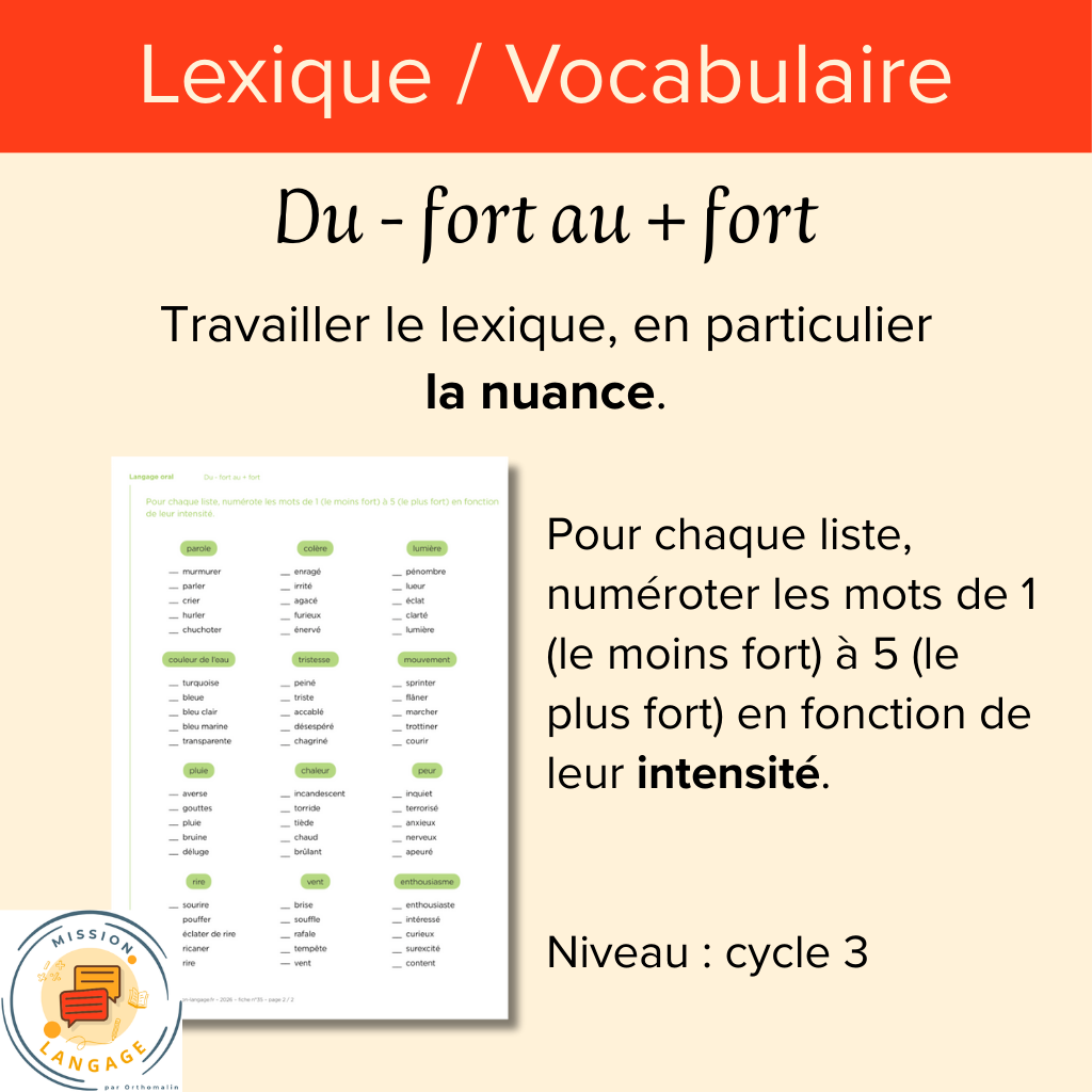 Du - fort au + fort