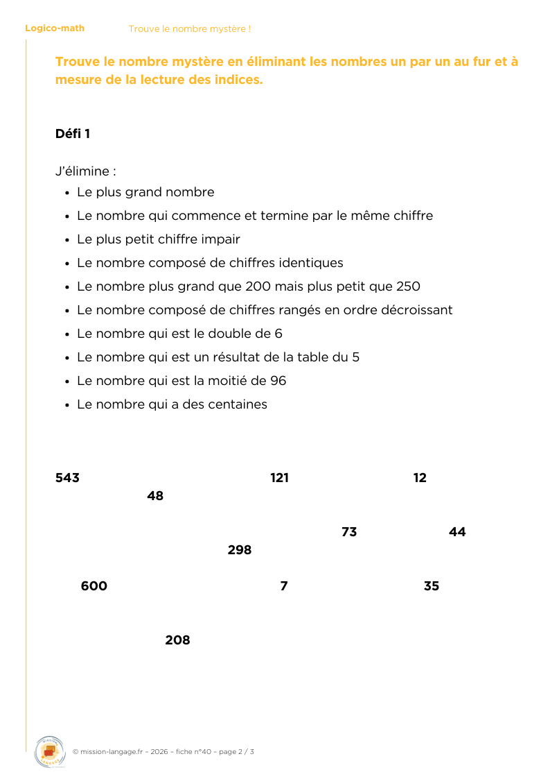 Trouve le nombre mystère !