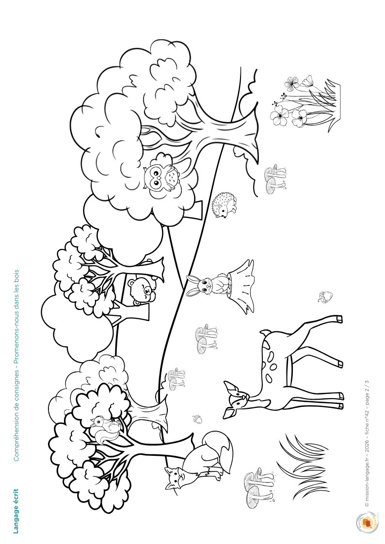 Compréhension de consignes - Promenons-nous dans les bois