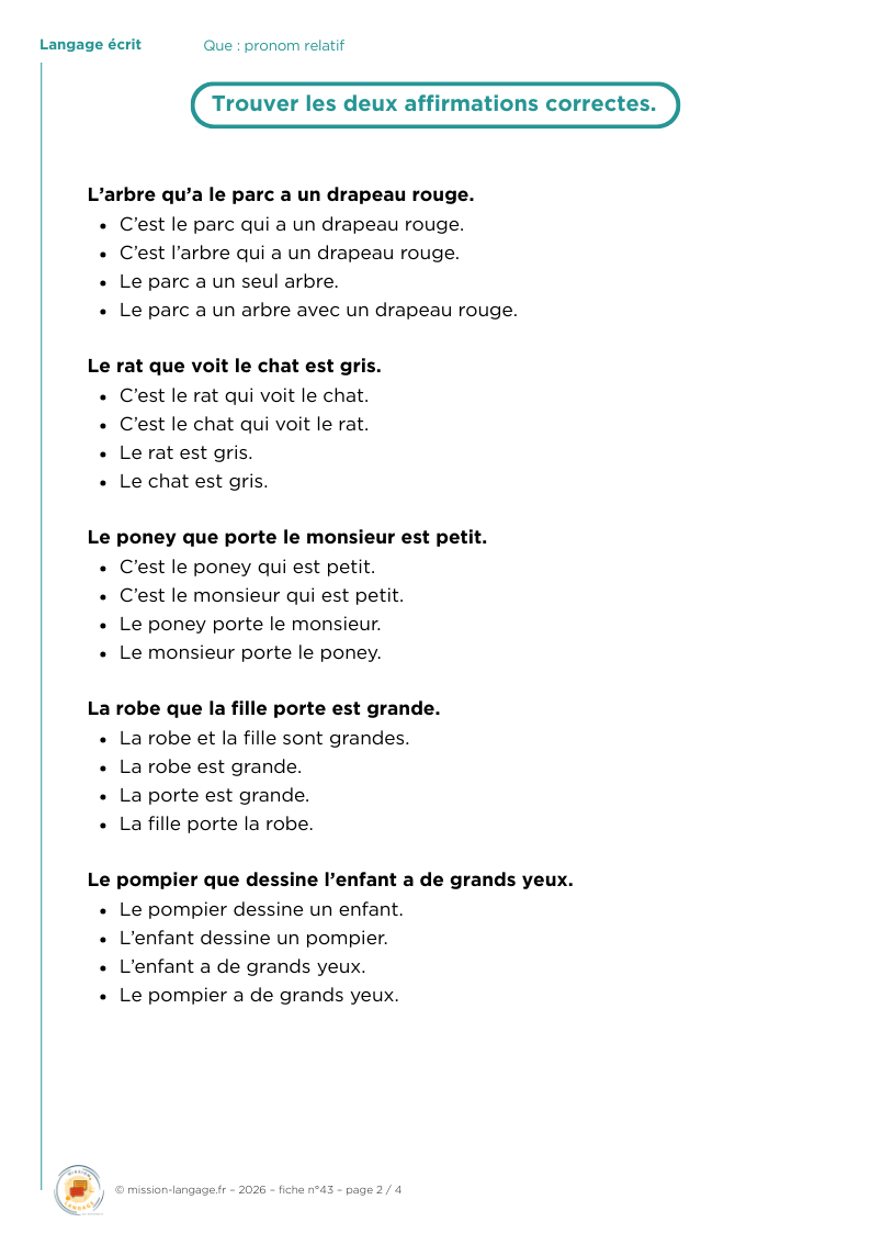 Que : pronom relatif