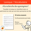 A la recherche des synonymes !