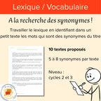 A la recherche des synonymes !