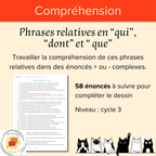 Phrases relatives en “qui” , “dont” et “ que”