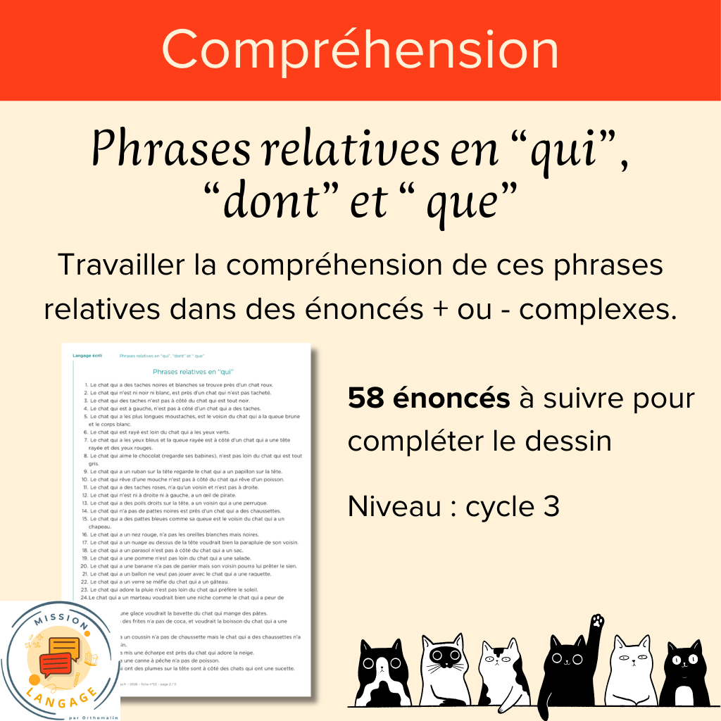 Phrases relatives en “qui” , “dont” et “ que”