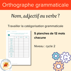 Nom, adjectif ou verbe ?