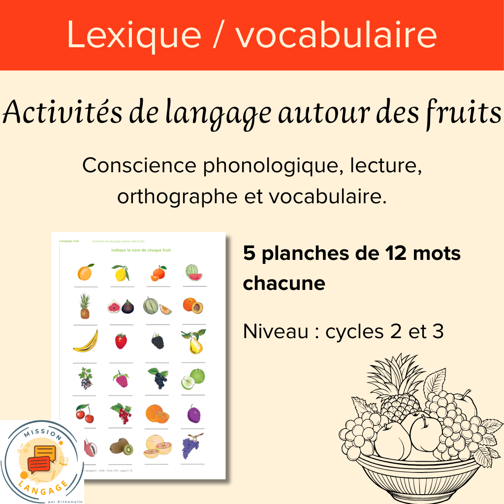 Activités de langage autour des fruits