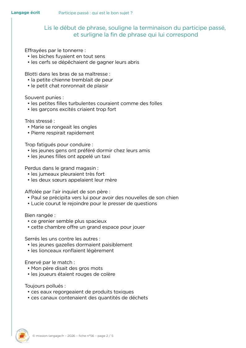 Participe passé : qui est le bon sujet ?