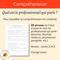 Quel est le professionnel qui parle ?