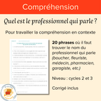 Quel est le professionnel qui parle ?