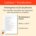 Antonymes en fin de phrases