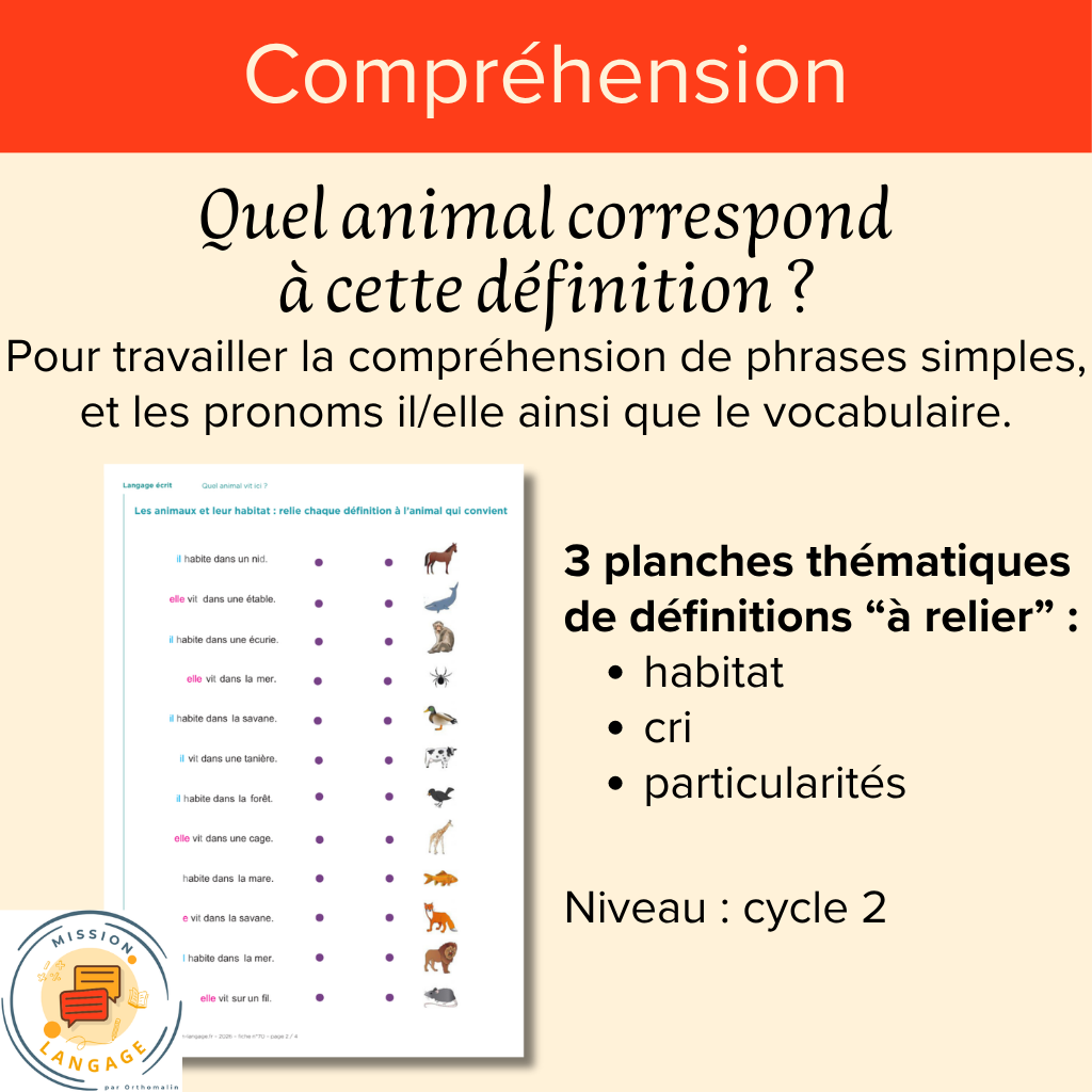 Quel animal correspond à cette définition ?